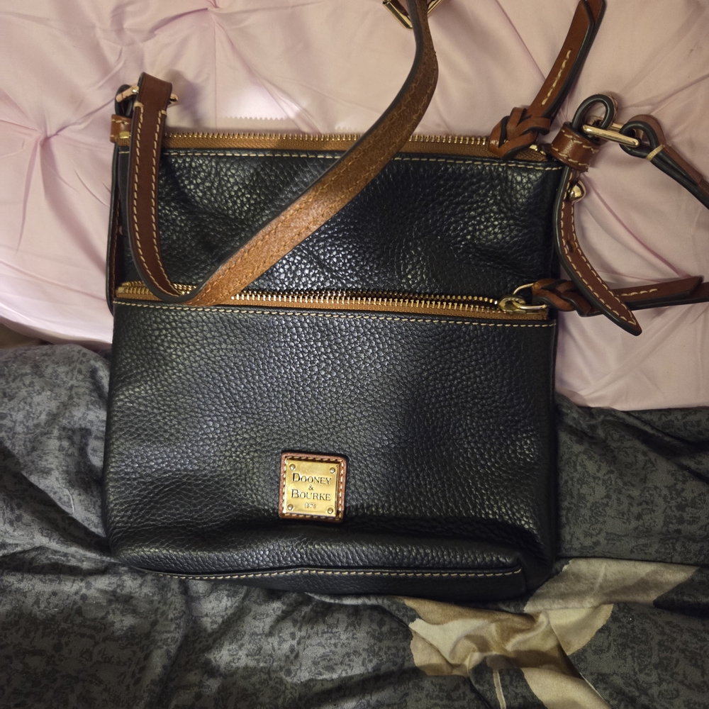 Dooney & Bourke Black and Brown Crossbody Bag